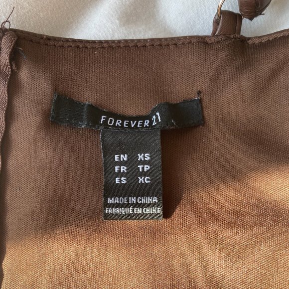 Brown Leather Shirt (Forever 21) - Picture 3 of 9